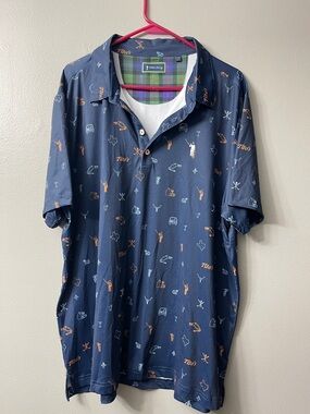 William Murray Golf Polo Tito's Vodka Texas Print Men's XL